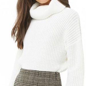 cream chunky turtleneck sweater